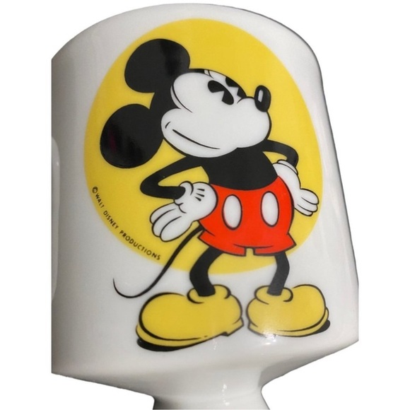 Vintage Pedestal Mickey Mouse Coffee Tee Mug Yellow Trim Walt Disney Pro… - Picture 5 of 7